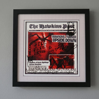Stranger Things - The Hawkins Post - 12x12 Faux Matted Print Under Plexi
