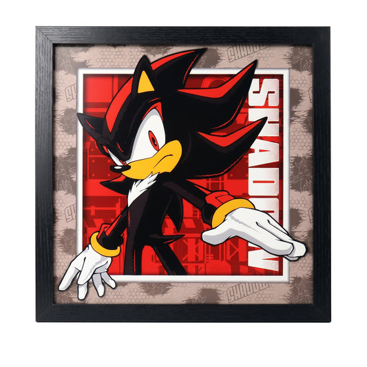 Sonic The Hedgehog - Modern Sonic - Chaos Shadow - 12x12 Faux Matted Print Under Plexi
