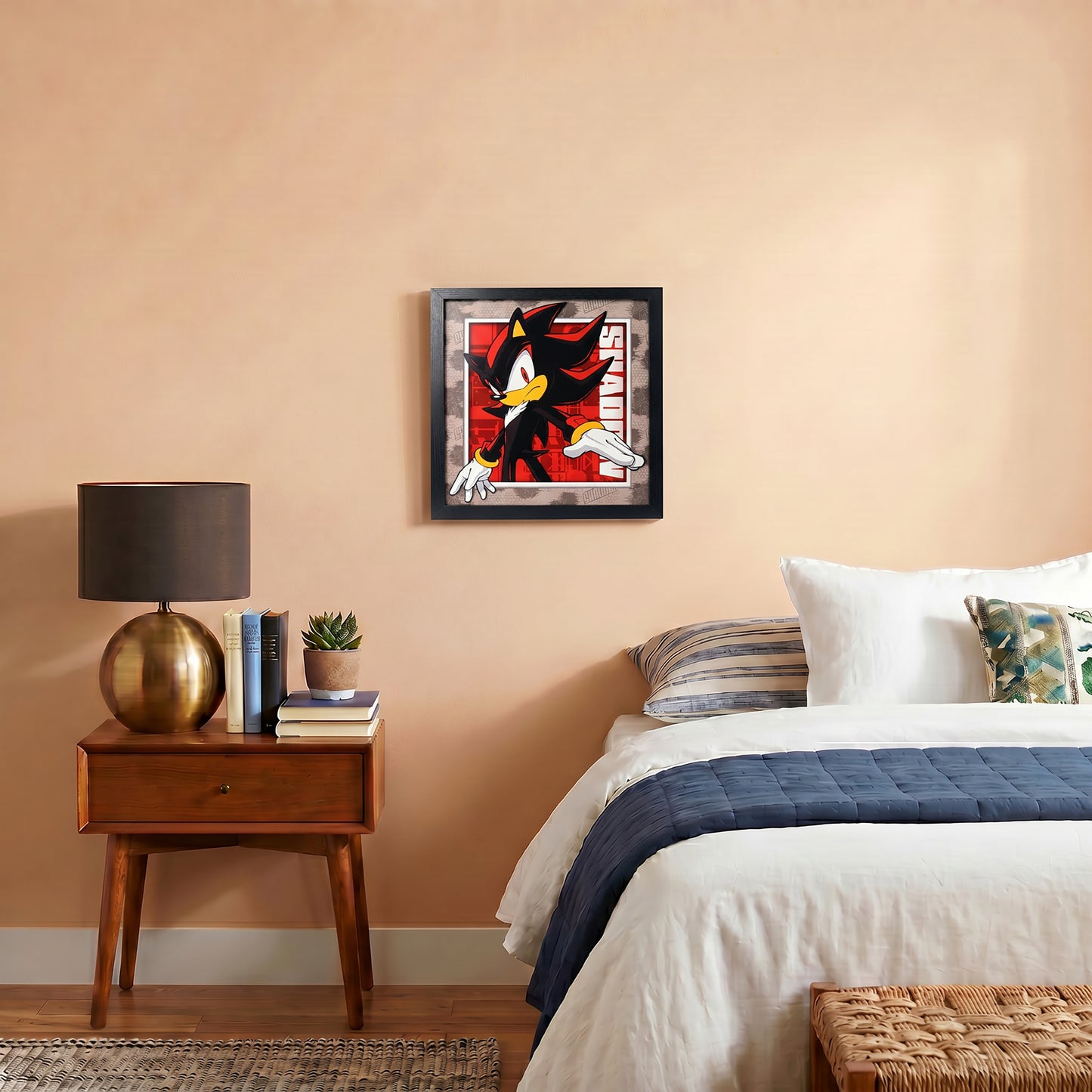 Sonic The Hedgehog - Modern Sonic - Chaos Shadow - 12x12 Faux Matted Print Under Plexi