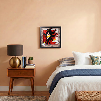 Sonic The Hedgehog - Modern Sonic - Chaos Shadow - 12x12 Faux Matted Print Under Plexi
