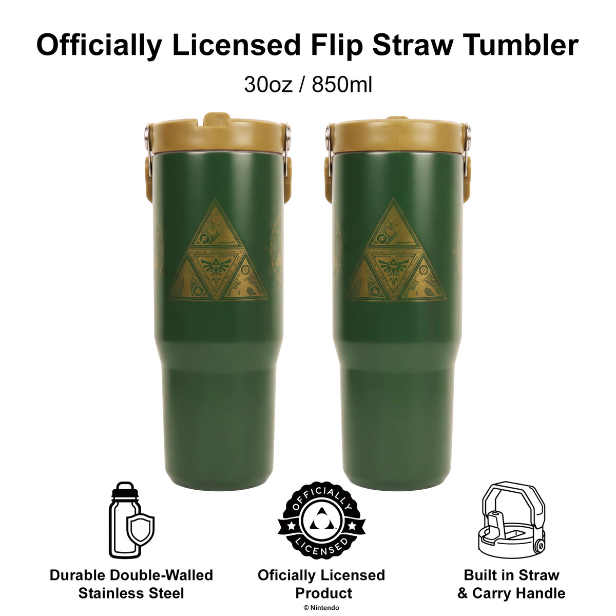 The Legend of Zelda™ – Icons 30oz Flip Straw Tumbler