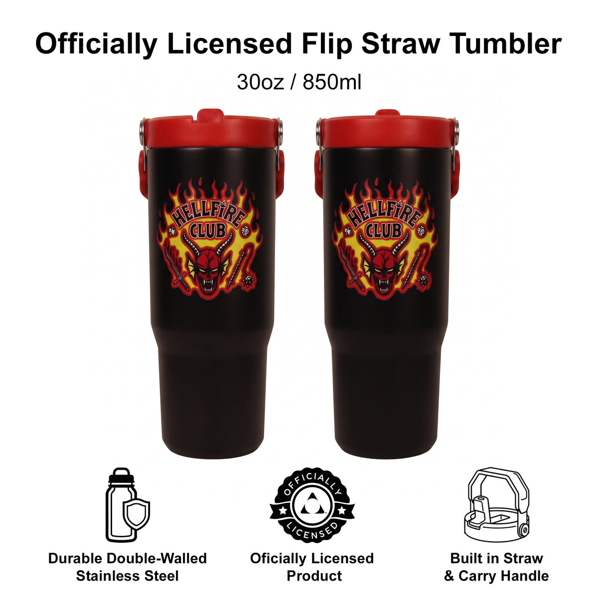 Stranger Things™ – Hellfire Club 30oz Flip Straw Tumbler