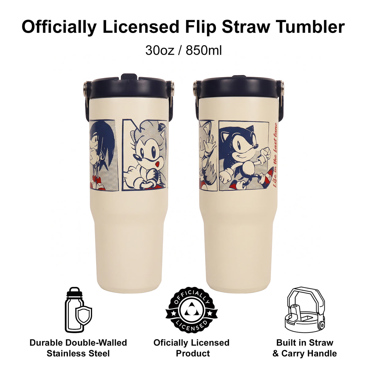 Classic Sonic™ - Fast Lane 30oz Flip Straw Tumbler