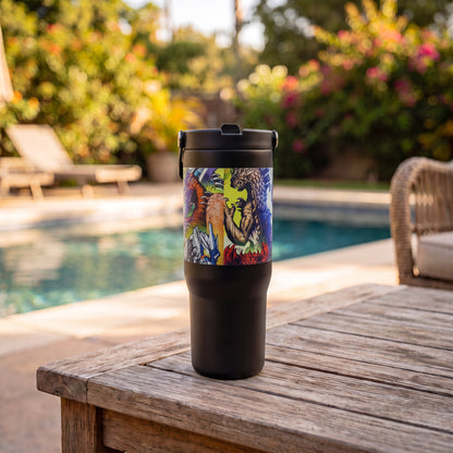 Godzilla™ – Blue Flames 30oz Flip Straw Tumbler