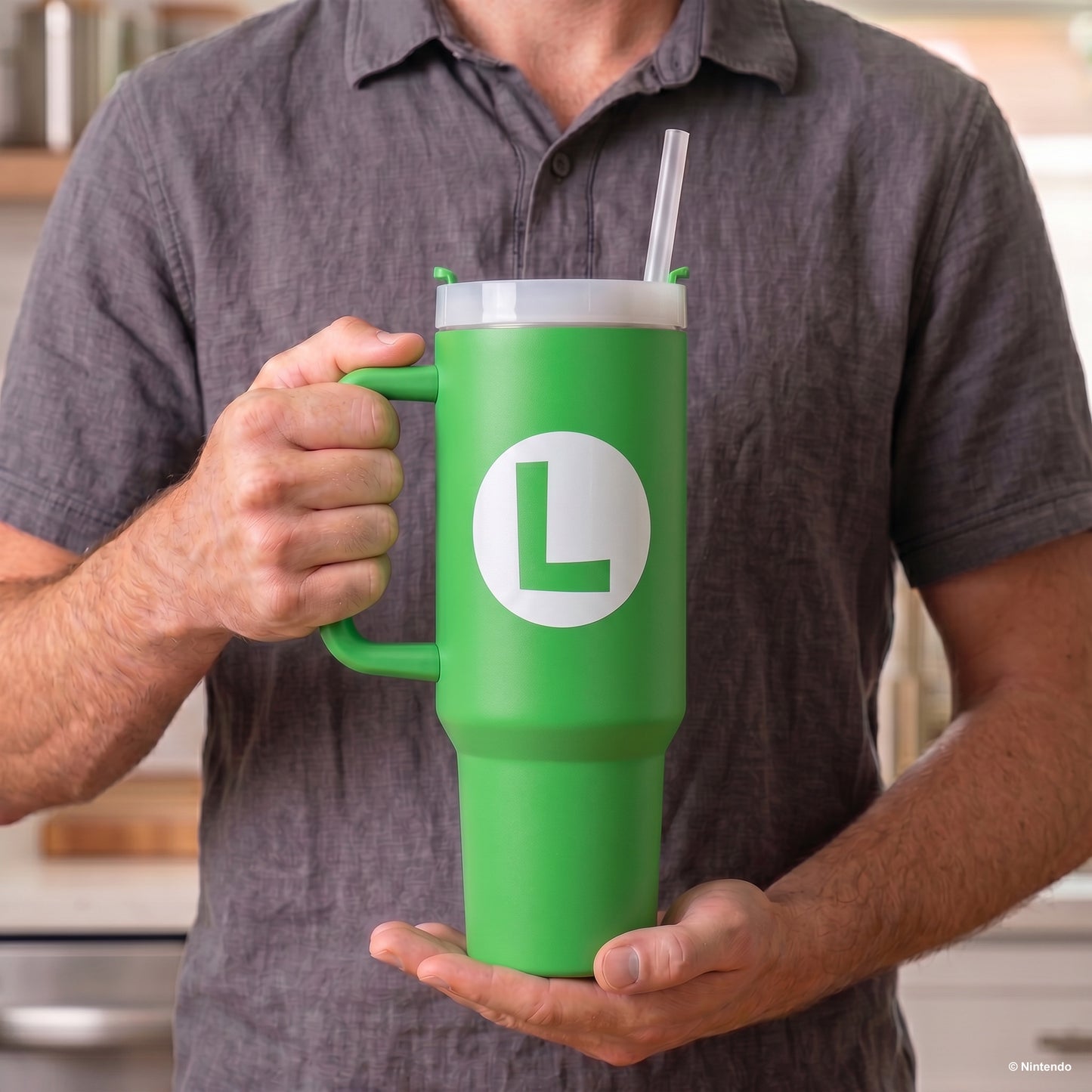 Super Mario- Luigi Icon 40oz Stainless Steel Tumbler