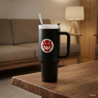 Super Mario- Bowser Icon 40oz Stainless Steel Tumbler