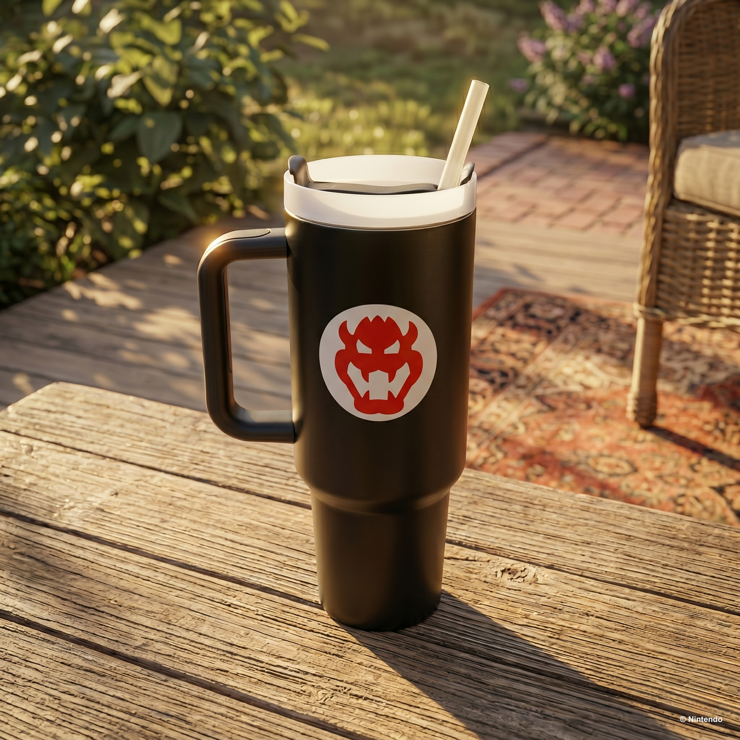 Super Mario- Bowser Icon 40oz Stainless Steel Tumbler