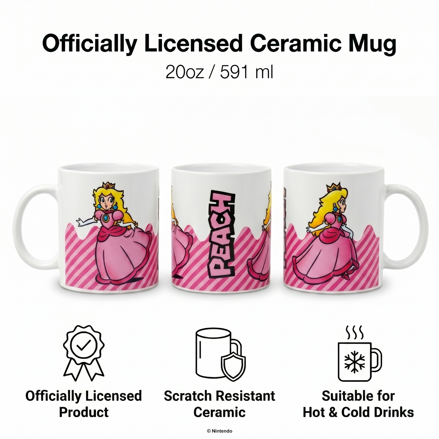 Super Mario – Princess Peach Ceramic Mug (11 oz)