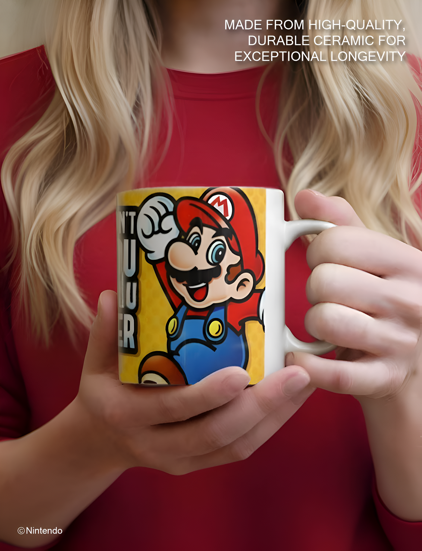 Super Mario™: "Makes You Smaller" Funny Mug (11 oz) - Official Nintendo Cup - back view