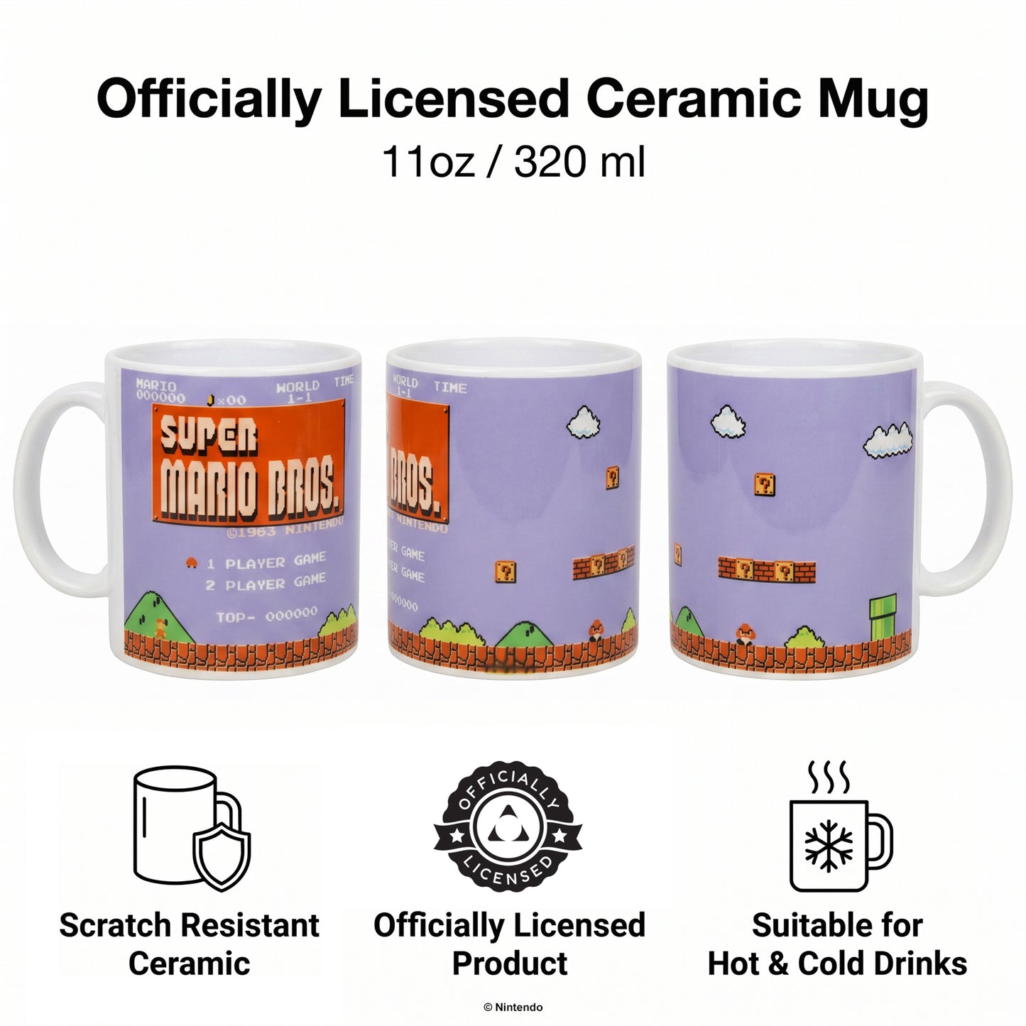 Super Mario - Retro Title - 11 Oz Mug