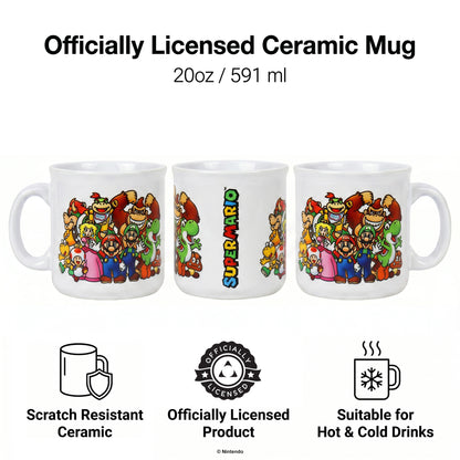 Super Mario - Lineup Camper Ceramic Mug (20oz)
