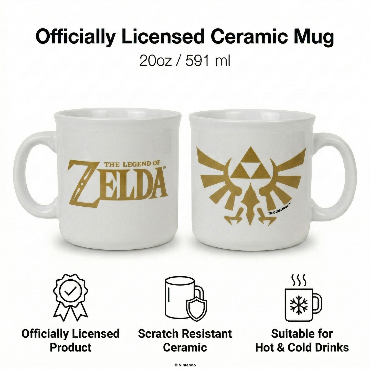 Zelda - Hyrule Crest Camper Ceramic Mug (20oz)