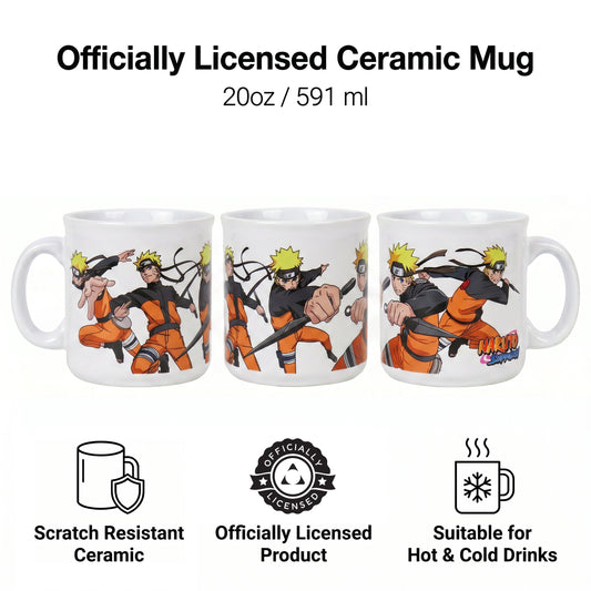 Naruto Shippuden - Fight Action - 20 Oz Camper Mug