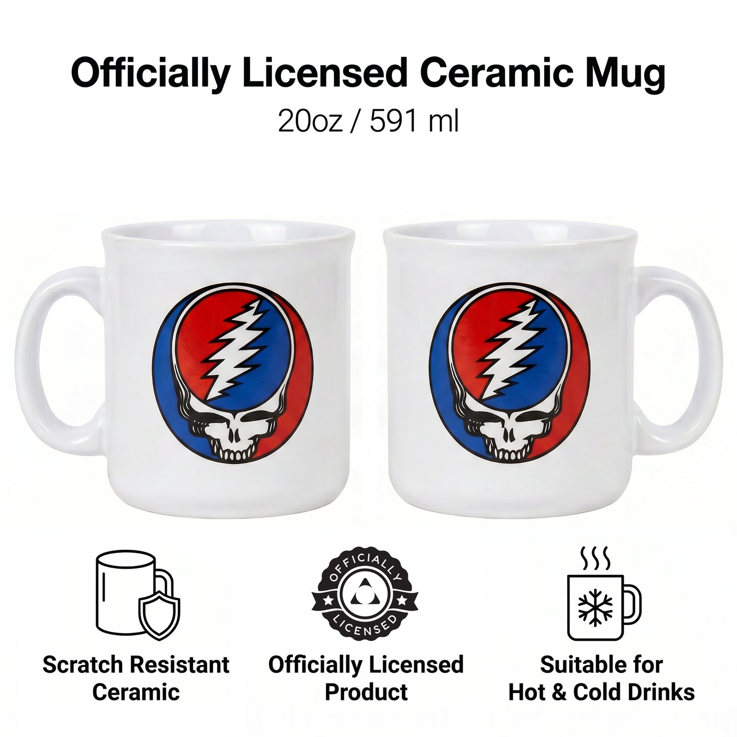 Grateful Dead - Skull Logo - 20 Oz Camper Mug