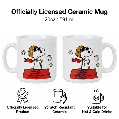 Peanuts - Flying Ace-Doghouse - 20 Oz Camper Mug