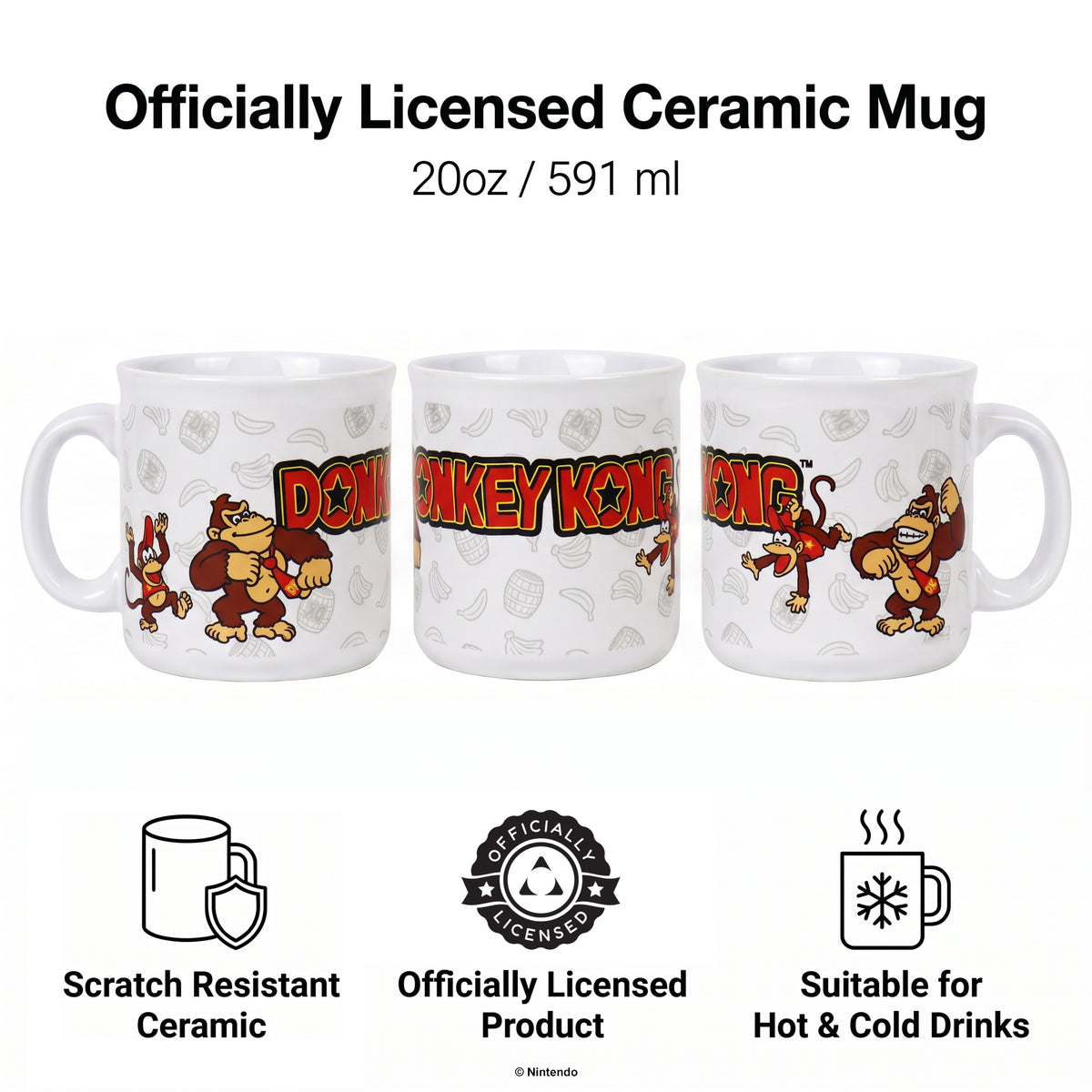 Donkey Kong - Monkey Business White - 20 Oz Camper Mug