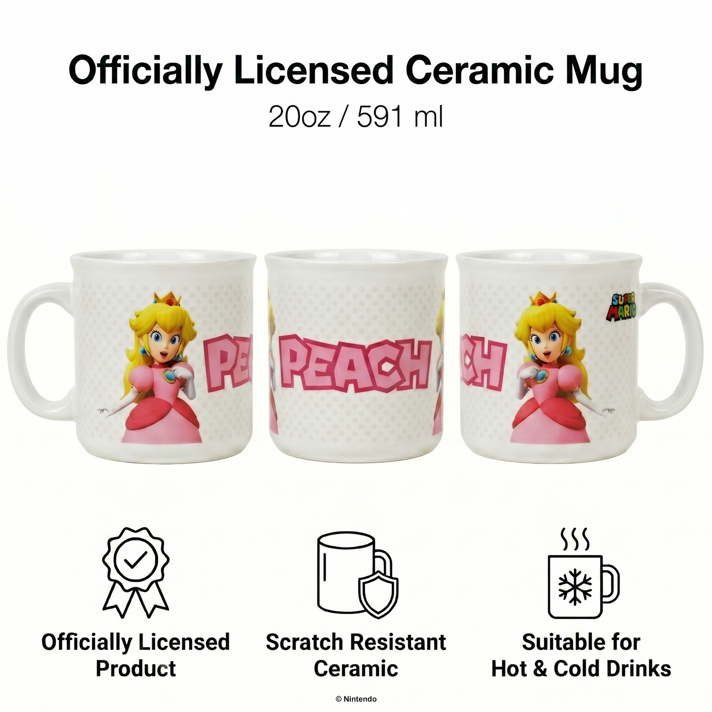Super Mario- The Princess Camper Ceramic Mug (20oz)