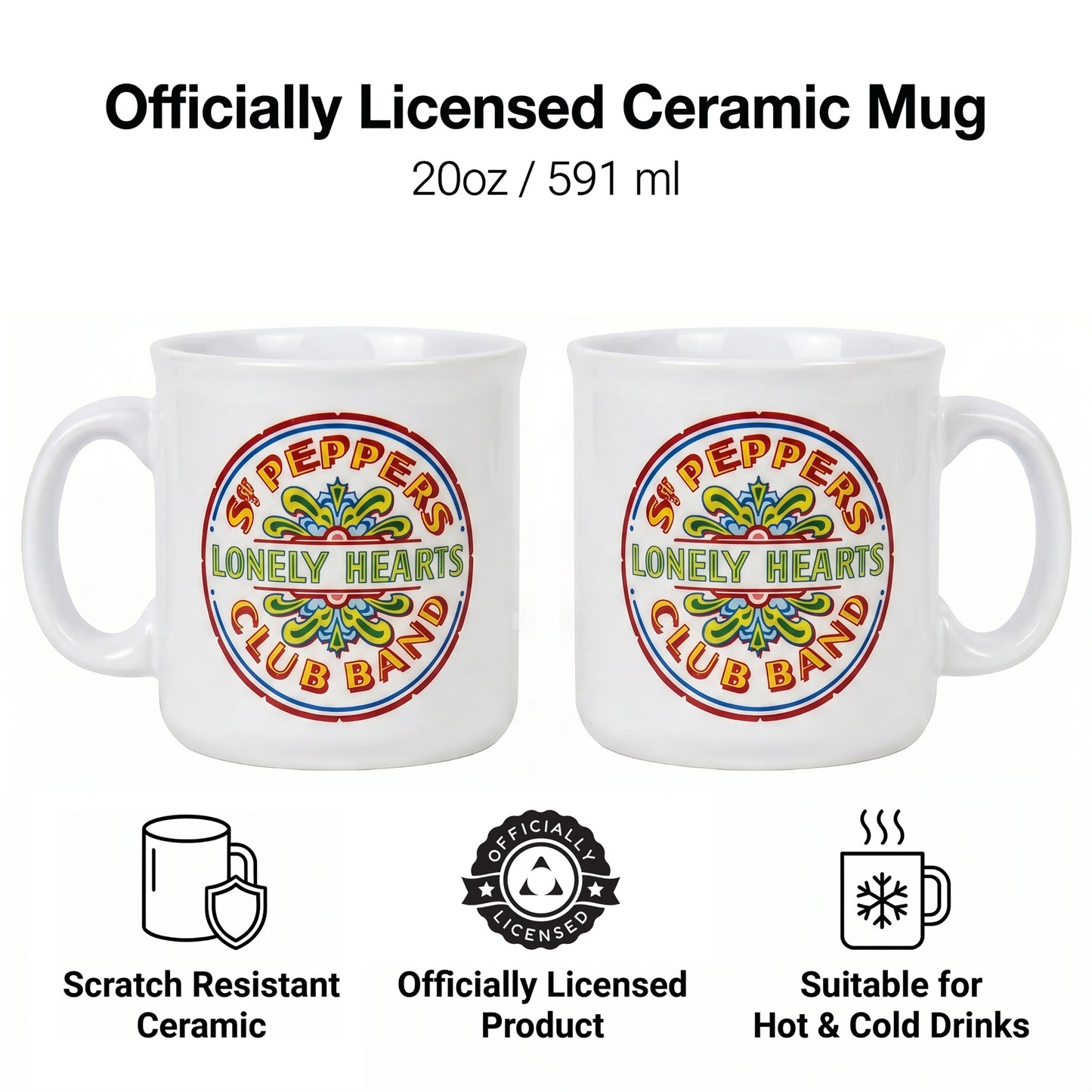 The Beatles - Sgt. Pepper Drum - 20 Oz Camper Mug