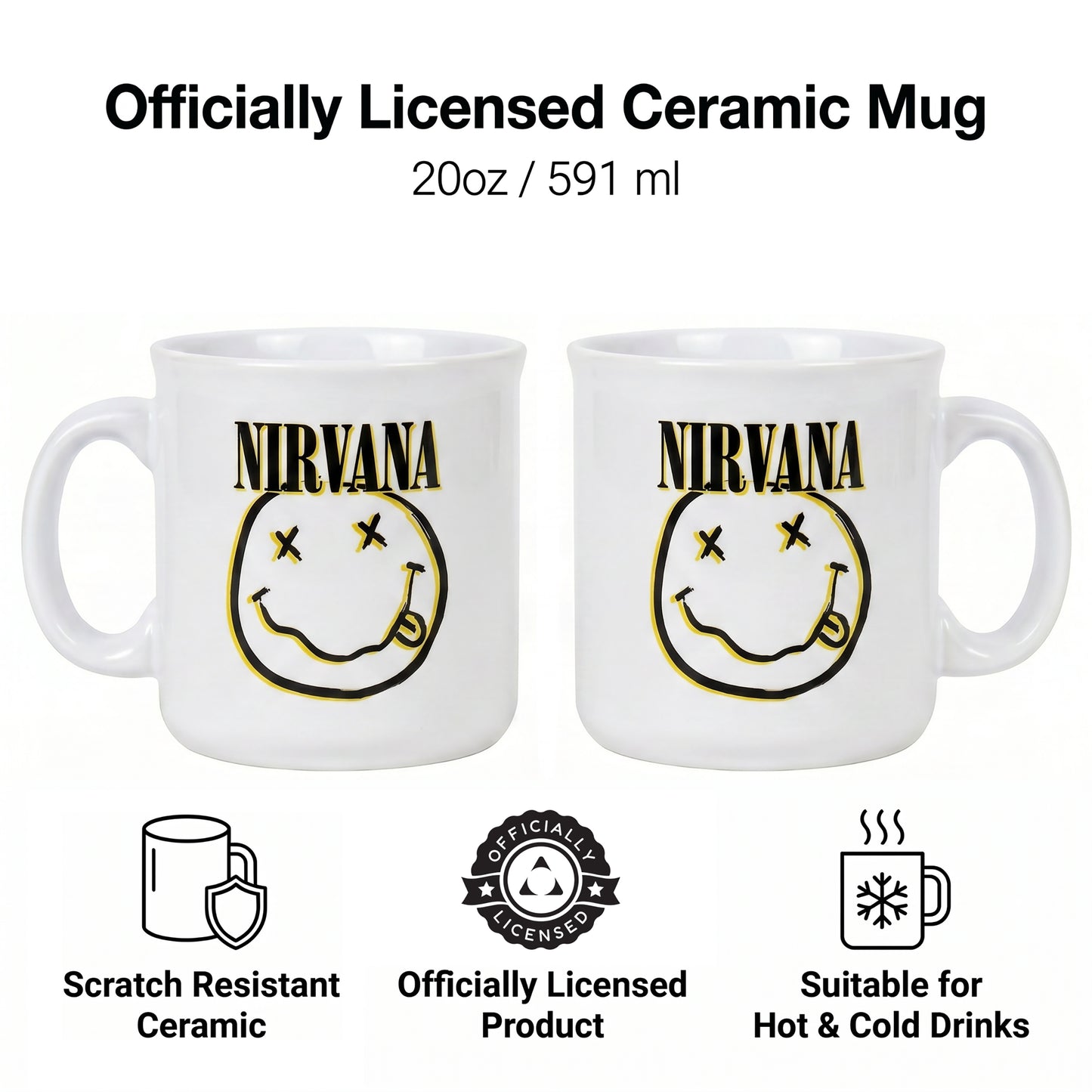 Nirvana - Smiley - 20 Oz Camper Mug