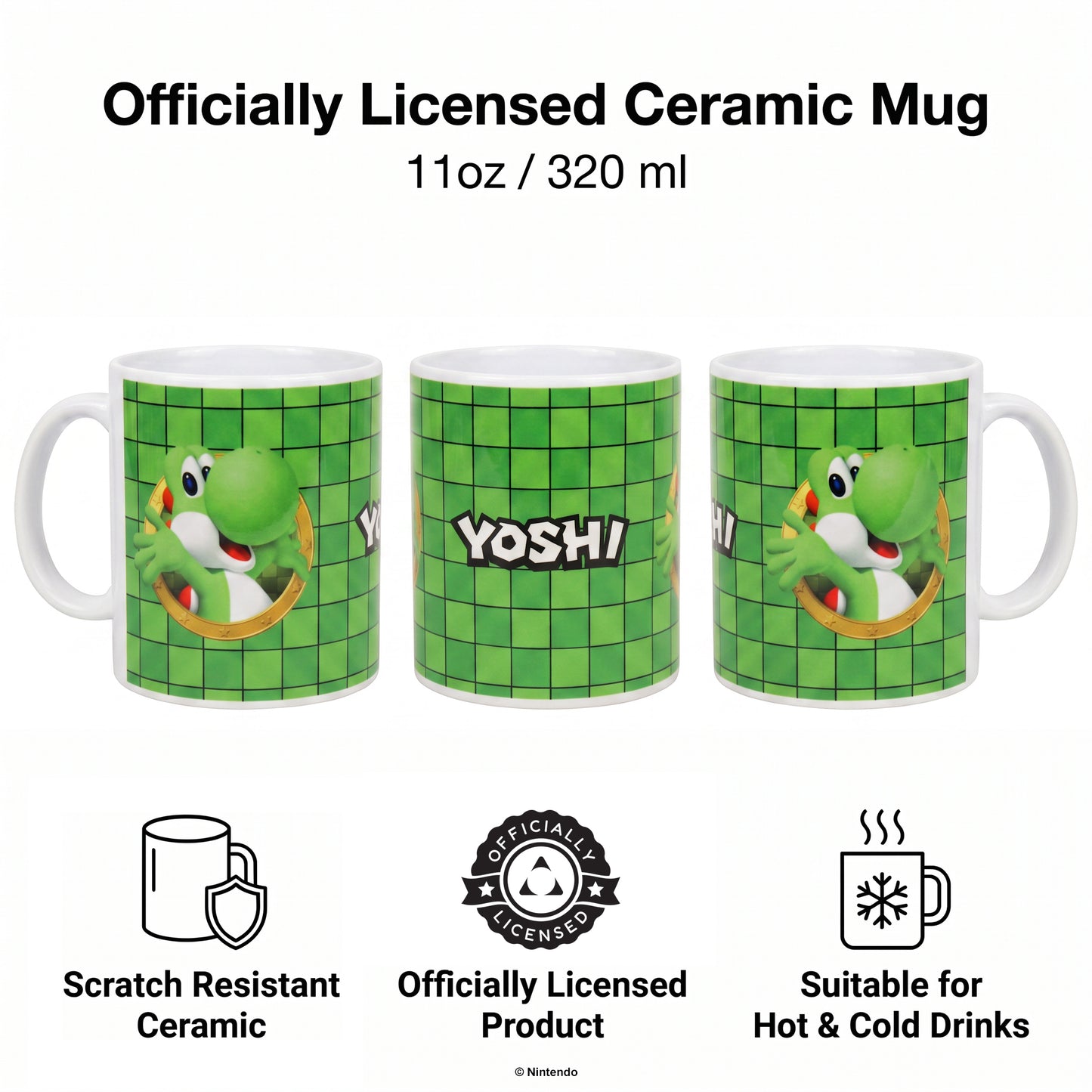 Super Mario - 3D Port- Yoshi Ceramic Mug (11 oz)