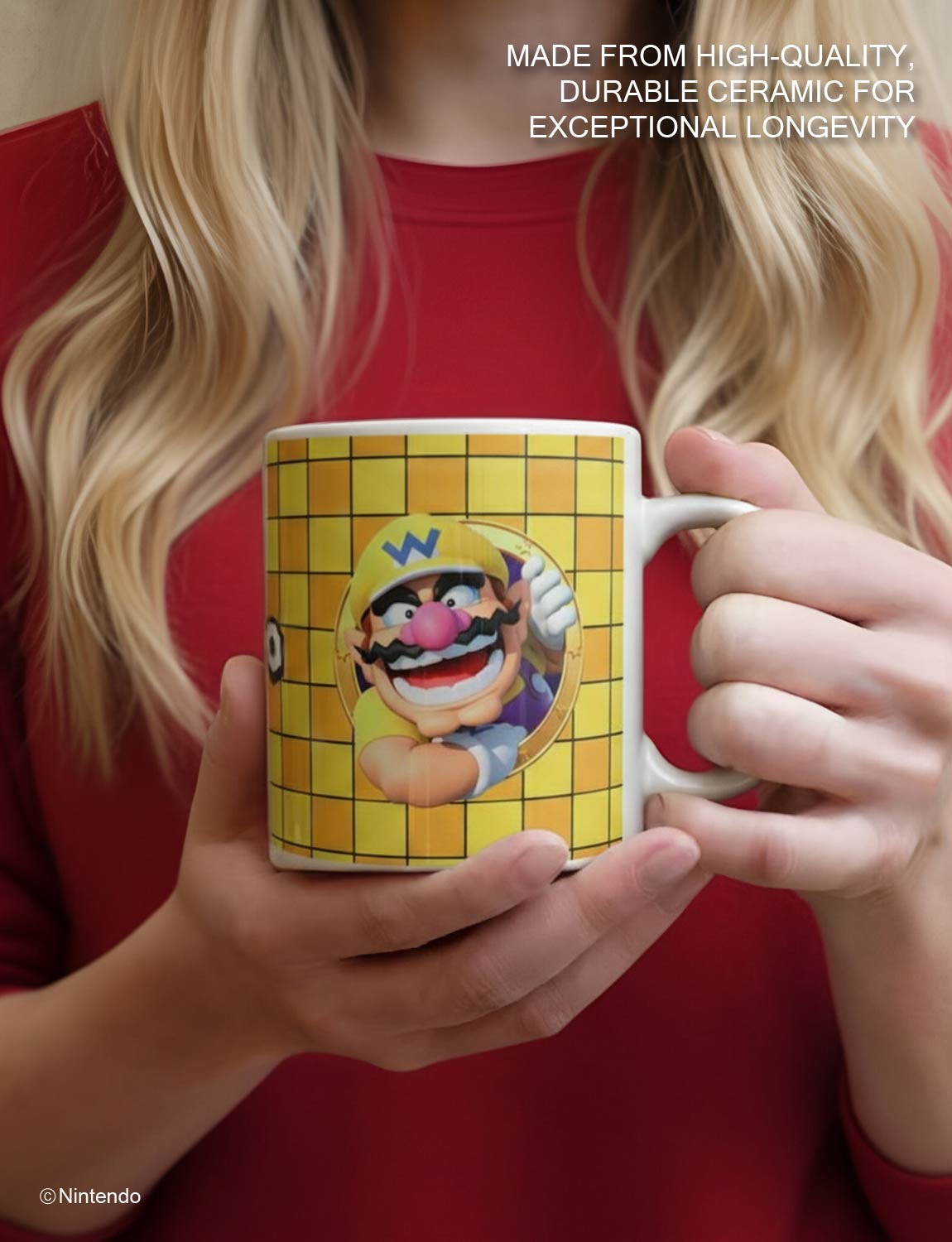 Super Mario™: 3D Port Wario Mug (11 oz) - Official Nintendo Ceramic Cup - back view