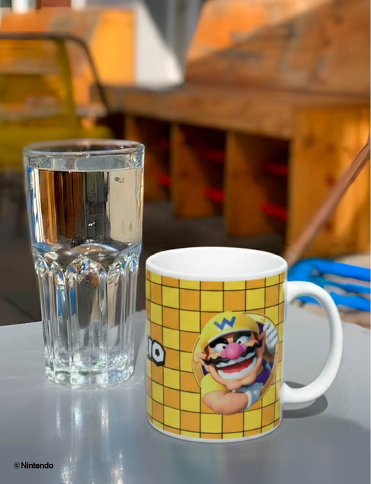 Super Mario™: 3D Port Wario Mug (11 oz) - Official Nintendo Ceramic Cup - lifestyle display