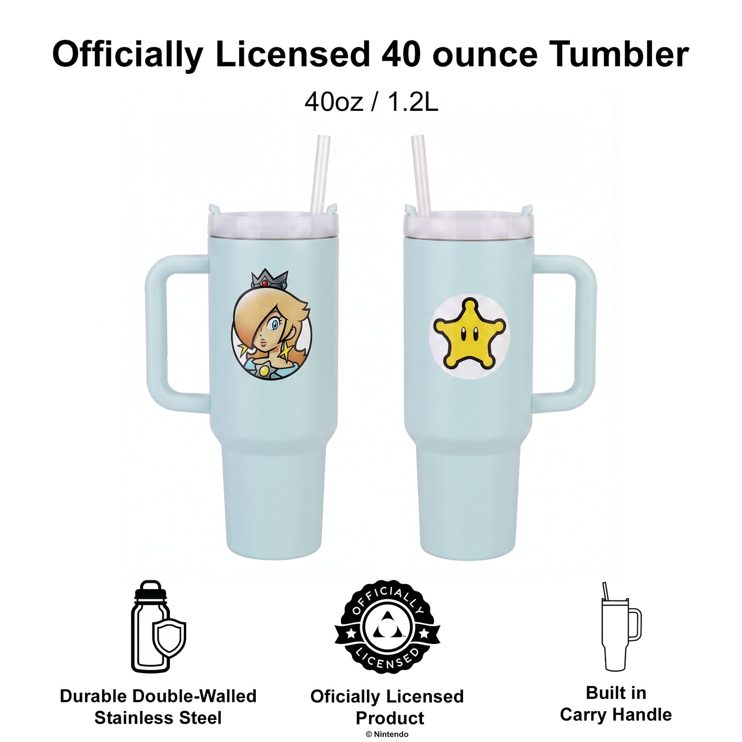 Super Mario™ – Rosalina & Icon 40oz Stainless Steel Tumbler