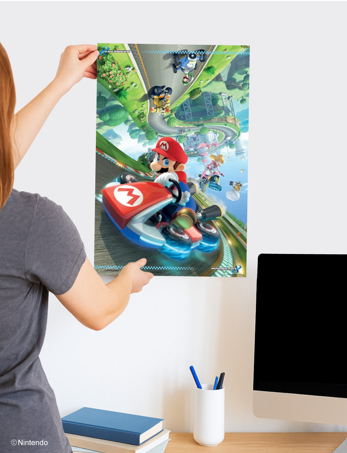 Super Mario™: Mario Kart 8 Wall Poster (11x17) - Official Nintendo Racing Art - lifestyle display