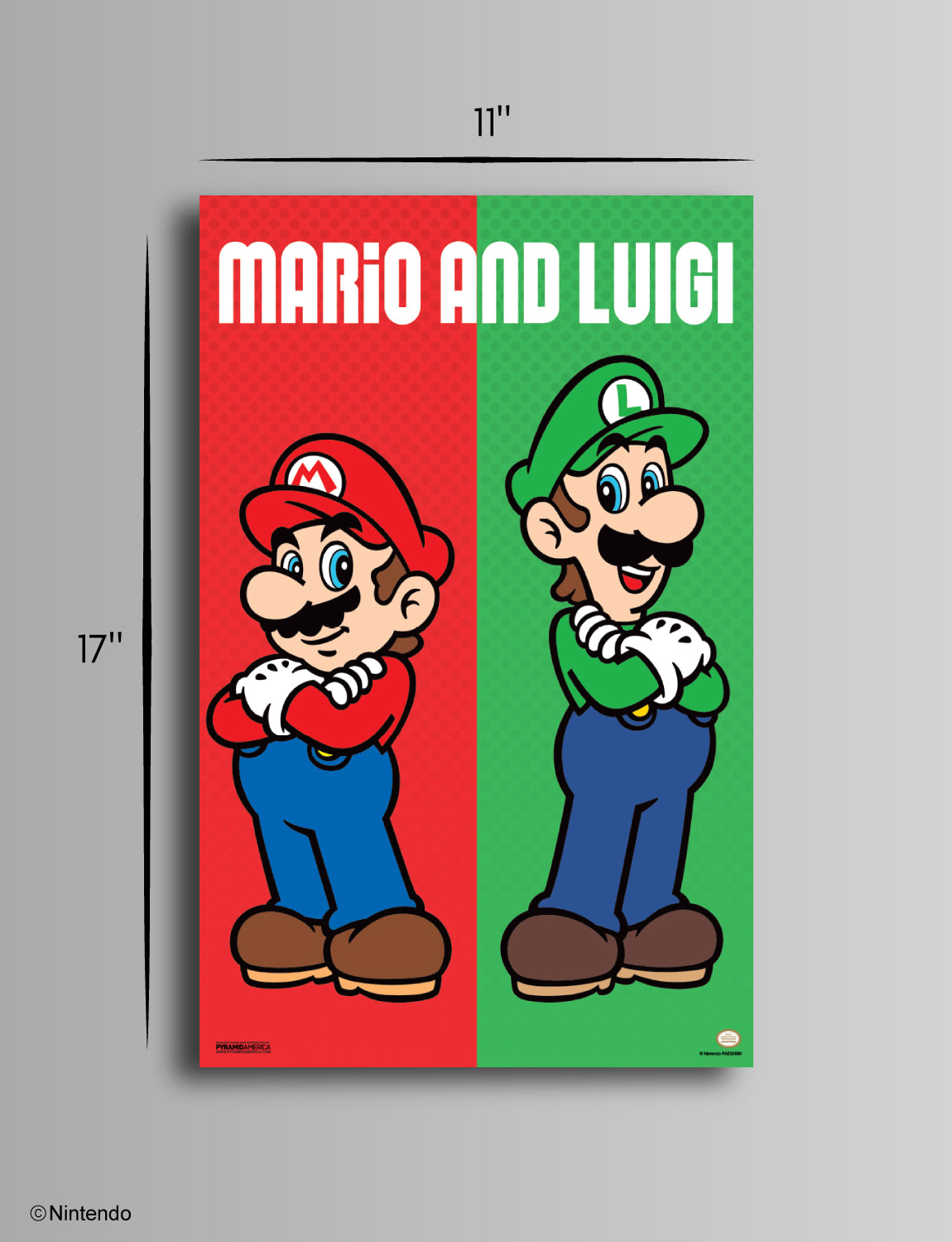 Super Mario™: Mario & Luigi Duo Poster (11x17) - Official Nintendo Room Decor - back view