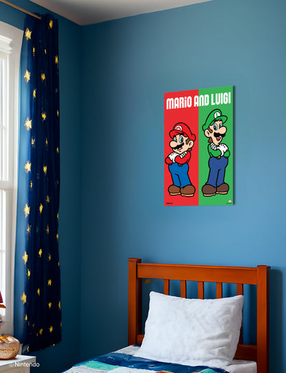 Super Mario™: Mario & Luigi Duo Poster (11x17) - Official Nintendo Room Decor - detail close-up