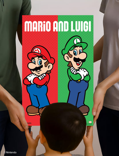 Super Mario™: Mario & Luigi Duo Poster (11x17) - Official Nintendo Room Decor - alternate angle