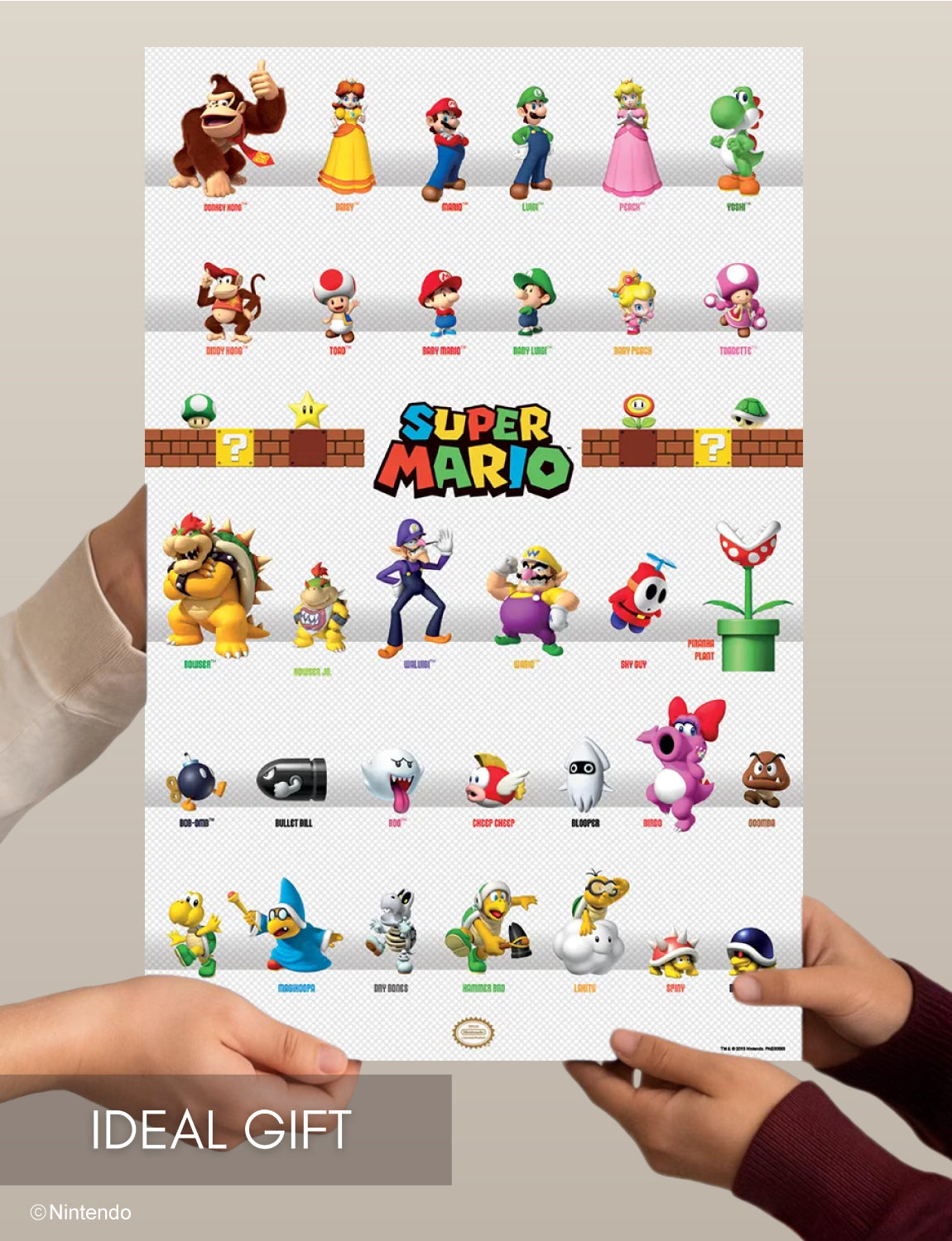 Super Mario™: Group Characters Wall Poster (11x17) - Official Nintendo Decor - packaging