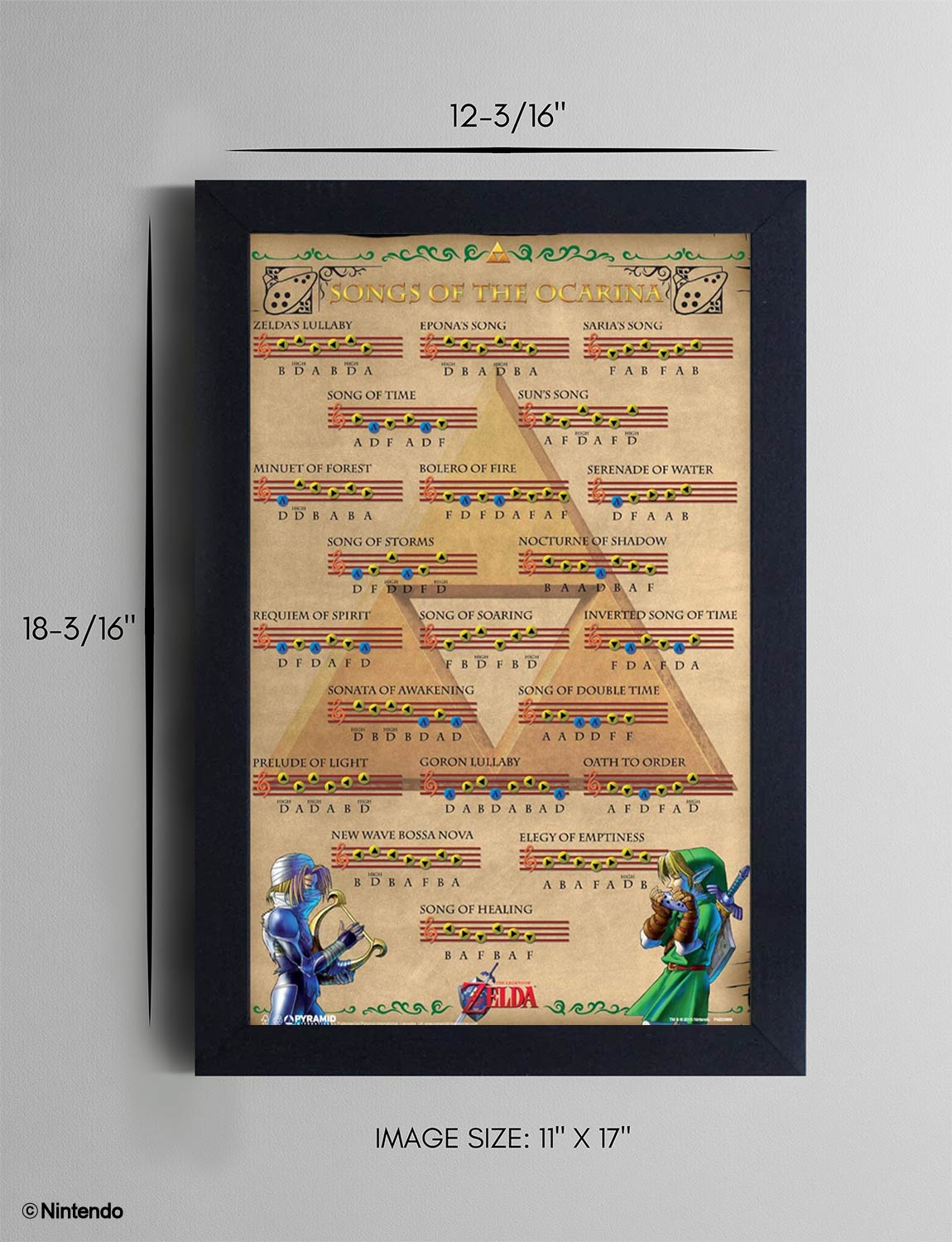 Zelda™: Songs of the Ocarina Framed Poster (11x17) - Official Nintendo Art - packaging