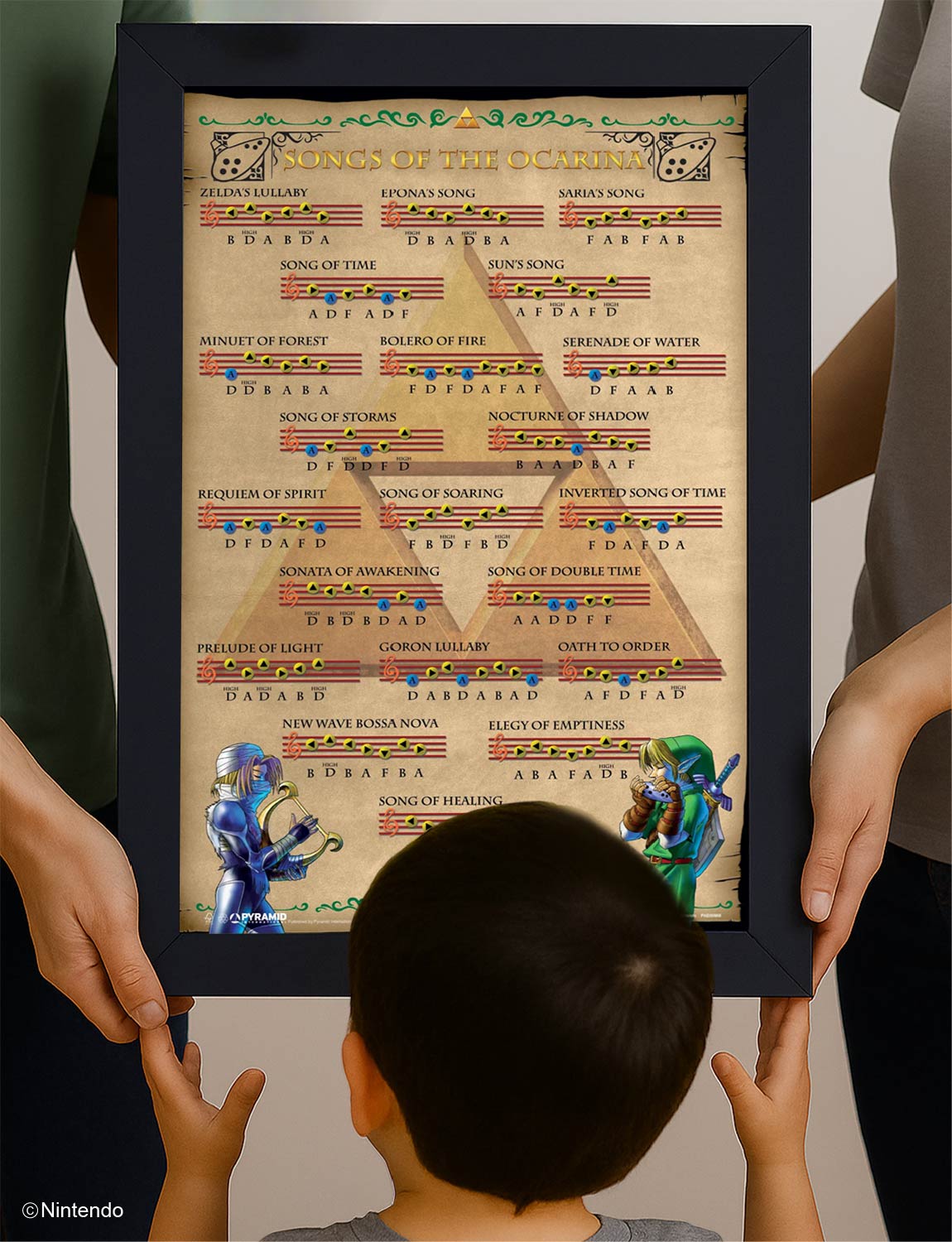 Zelda™: Songs of the Ocarina Framed Poster (11x17) - Official Nintendo Art - alternate angle