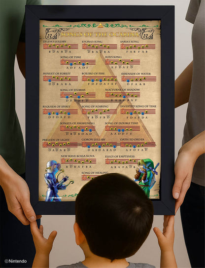Zelda™: Songs of the Ocarina Framed Poster (11x17) - Official Nintendo Art - alternate angle