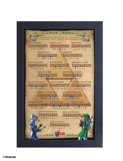 Zelda™: Songs of the Ocarina Framed Poster (11x17) - Official Nintendo Art - front view