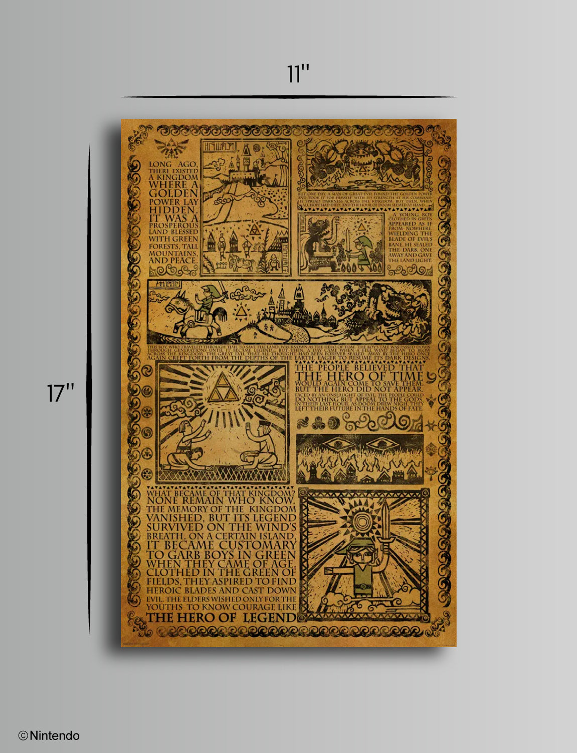 The Legend of Zelda™: Story of the Hero Map Poster (11x17) - Official Nintendo Art - back view