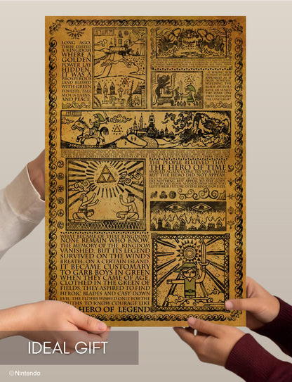 The Legend of Zelda™: Story of the Hero Map Poster (11x17) - Official Nintendo Art - packaging