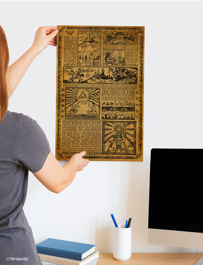 The Legend of Zelda™: Story of the Hero Map Poster (11x17) - Official Nintendo Art - lifestyle display