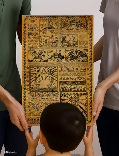 The Legend of Zelda™: Story of the Hero Map Poster (11x17) - Official Nintendo Art - alternate angle