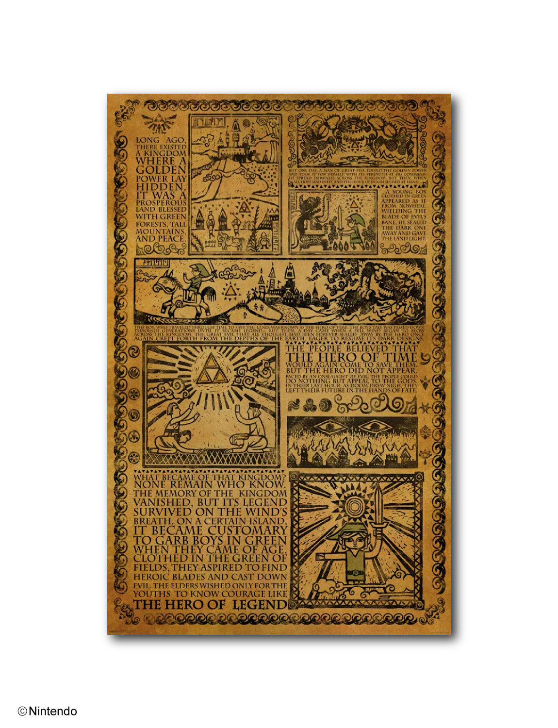 The Legend of Zelda™: Story of the Hero Map Poster (11x17) - Official Nintendo Art - front view