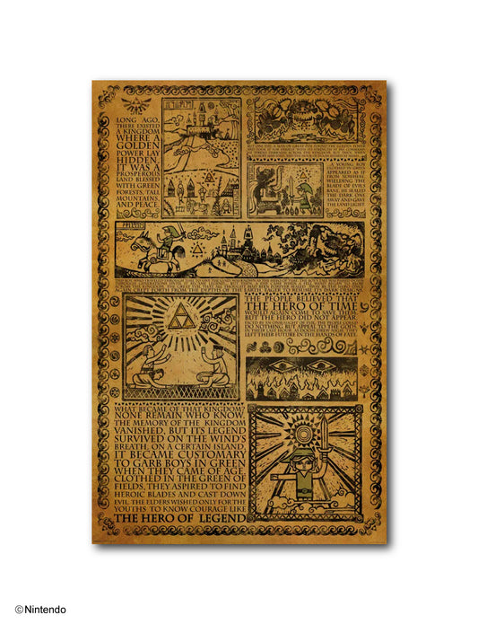 The Legend of Zelda™: Story of the Hero Map Poster (11x17) - Official Nintendo Art - front view
