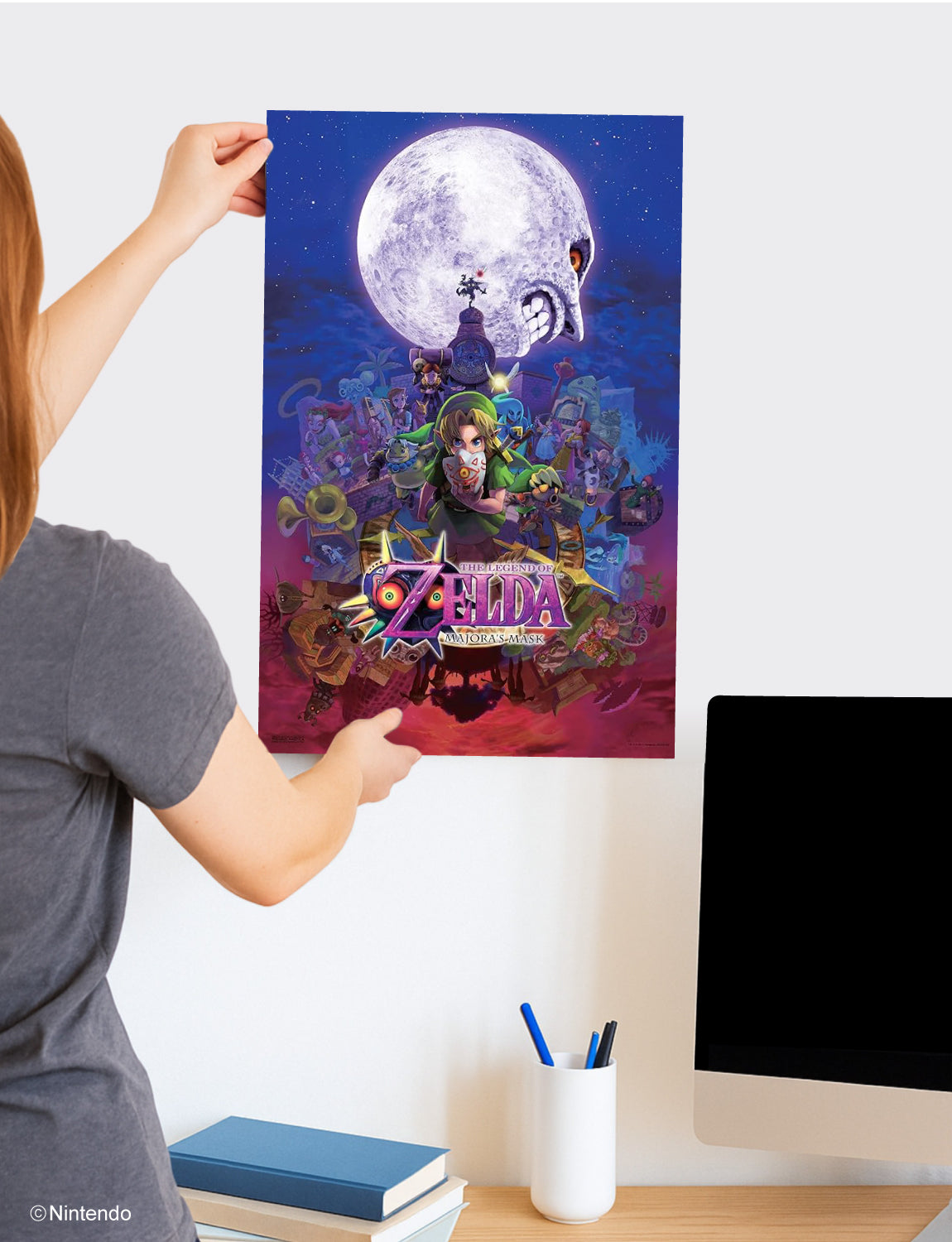 Zelda™: Majora's Mask Wall Poster (11x17) - Official Nintendo Decor - lifestyle display