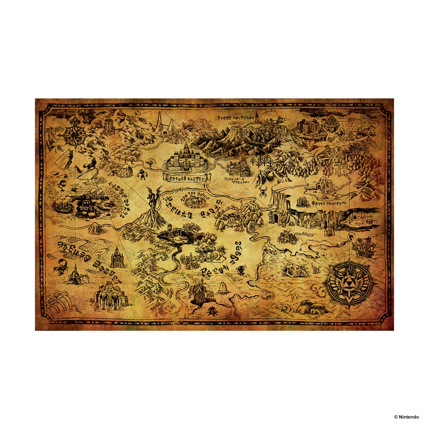 The Legend Of Zelda - Hyrule Map - 11x17 Poster