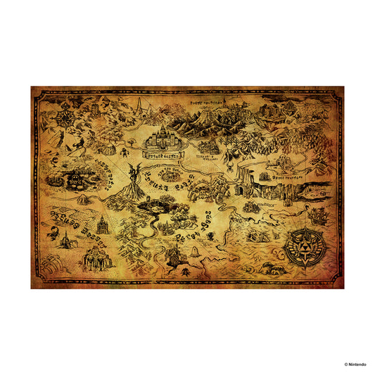 The Legend Of Zelda - Hyrule Map - 11x17 Poster