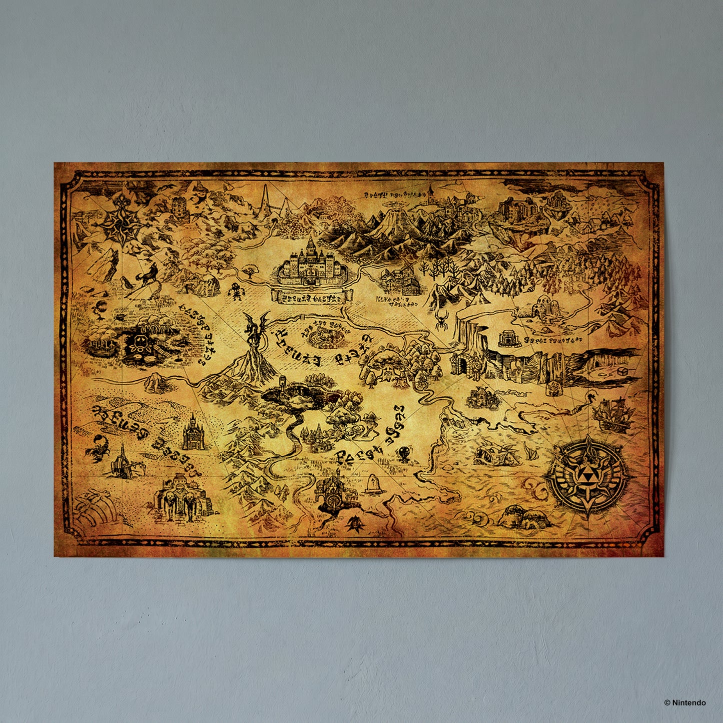 The Legend Of Zelda - Hyrule Map - 11x17 Poster