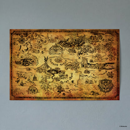 The Legend Of Zelda - Hyrule Map - 11x17 Poster