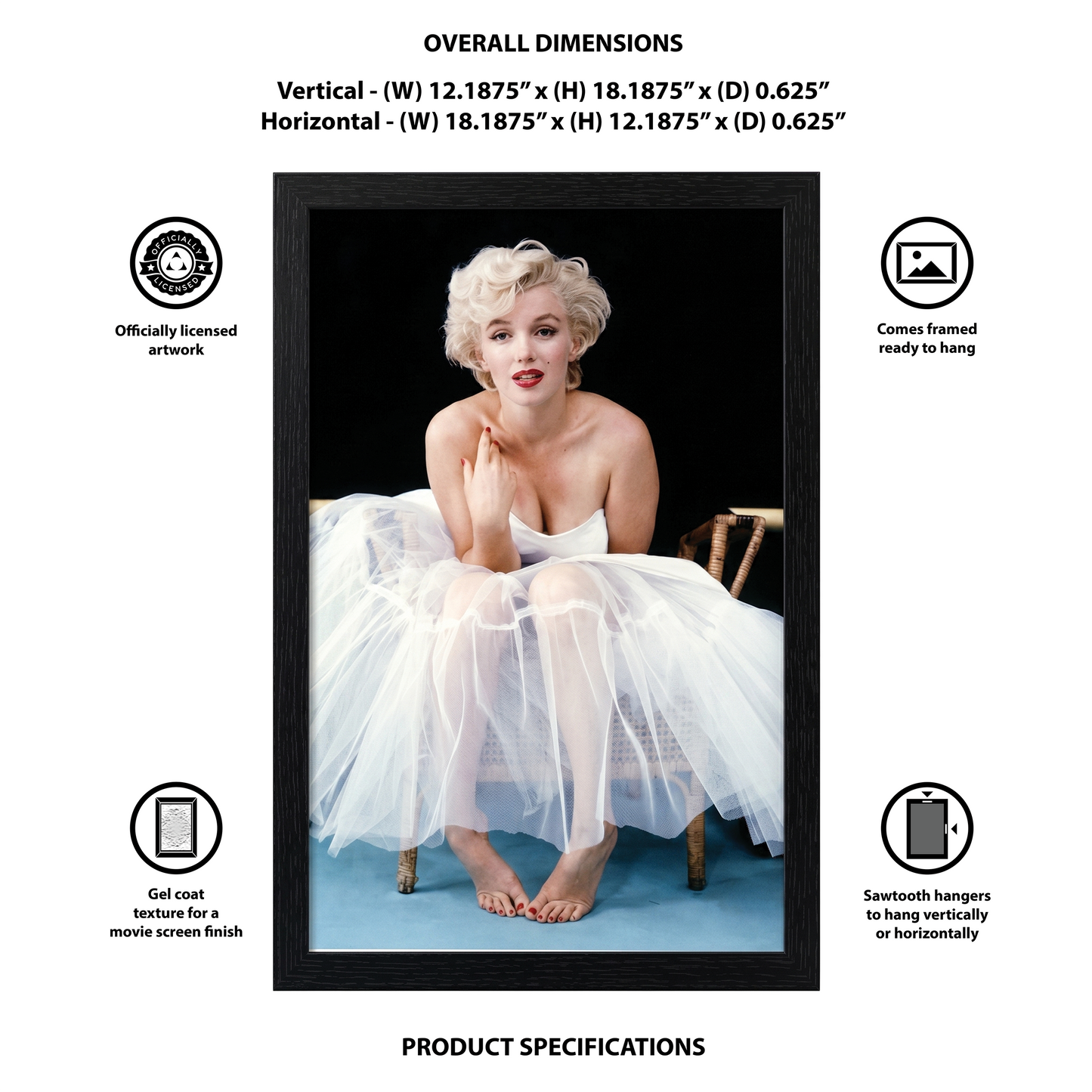 Marilyn Monroe - Ballerina Col - 11x17 Framed Gel Coat