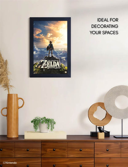 Zelda™: Breath of the Wild Hyrule Framed Poster (11x17) - Official Nintendo Wall Art - back view