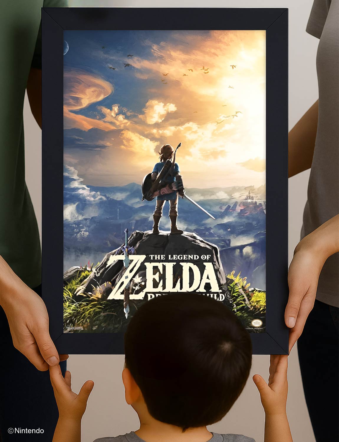 Zelda™: Breath of the Wild Hyrule Framed Poster (11x17) - Official Nintendo Wall Art - detail close-up